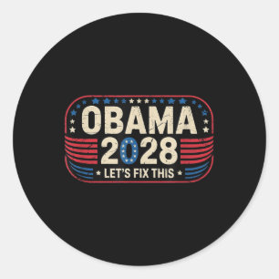Obama Vintage Retro Patriotisches 2028 Politisches Runder Aufkleber