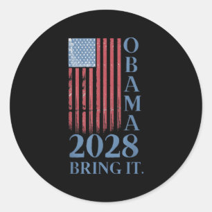 Obama Vintage Retro Patriotisches 2028 Politisches Runder Aufkleber