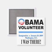 Obama Volunteer Magnet (weiß) (Vorderseite/Rückseite)