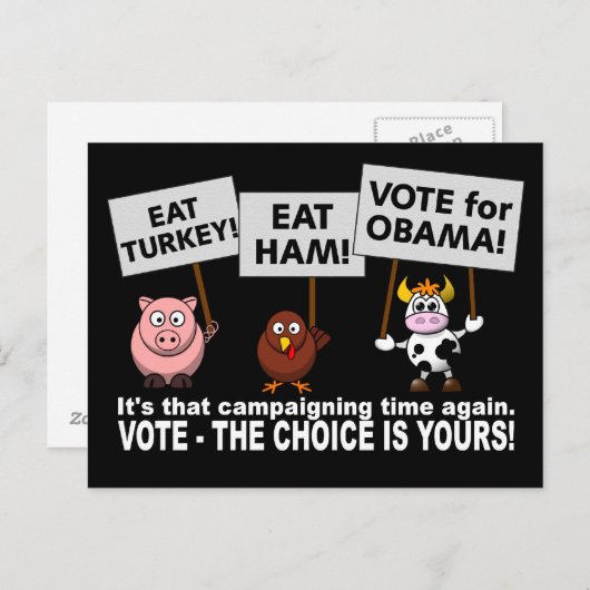 Obama wählt Postkarte (Vorne/Hinten)