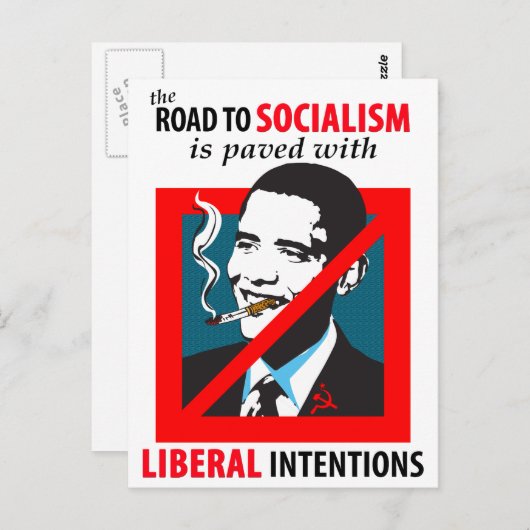 Obama: Weg zur Postkarte des Sozialismus (Vorne/Hinten)