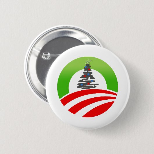 Obama Weihnachten Button (Vorne & Hinten)
