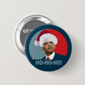 Obama-Weihnachten Ho Ho Ho Button (Vorne & Hinten)