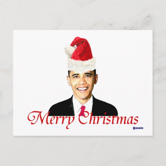Obama Weihnachtskarte Feiertagspostkarte (Vorderseite)