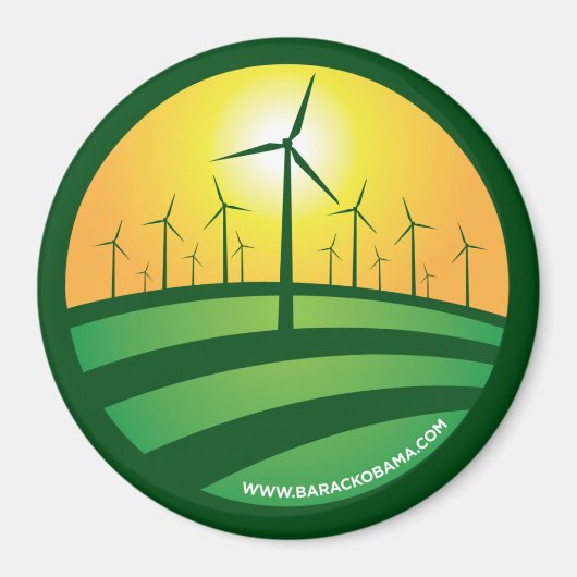 Obama-Wind des Wandels 3x3 Runde Magnet (Vorne)