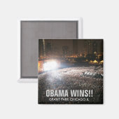 OBAMA WINS!! MAGNET (Vorderseite/Rückseite)