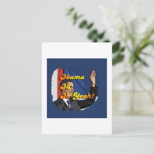 Obama Yeah Postcard Postkarte (Stehend Vorderseite)