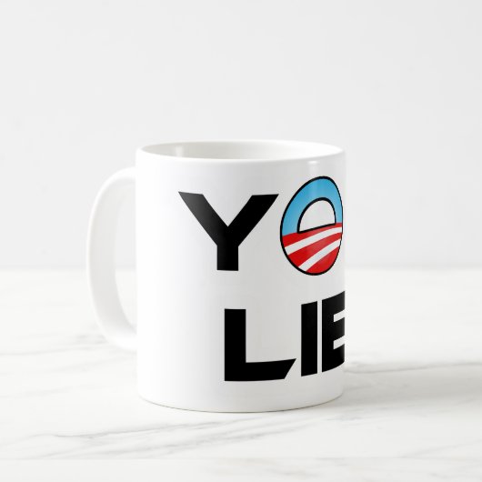 Obama You Lie Kaffeetasse (Vorderseite Links)
