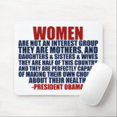 Obama-Zitat der Frauen die Rechte Mousepad (Mit Mouse)
