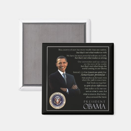 Obama Zitat Magnet (Vorderseite/Rückseite)