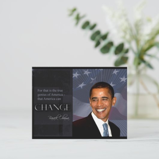 Obama Zitat Postkarte (Stehend Vorderseite)