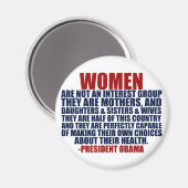 Obama zitiert Frauenrechte Magnet (Vorderseite/Rückseite)