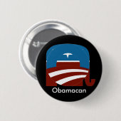 Obamacan Knopf, dunkel Button (Vorne & Hinten)