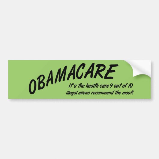 Obamacare AntiObama lustiger Autoaufkleber (Vorne)