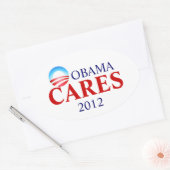 Obamacare bedeutet Obama Cares! Ovaler Aufkleber (Umschlag)