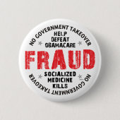 Obamacare-Betrug Button (Vorderseite)