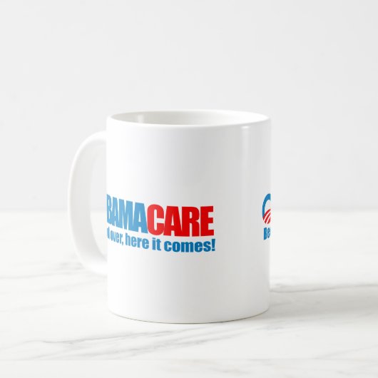 Obamacare - Biegung hierhin kommt sie Kaffeetasse (Vorderseite Links)
