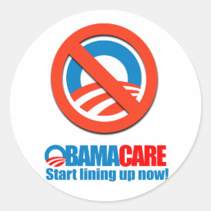 Obamacare - fangen Sie an, jetzt auszurichten Runder Aufkleber