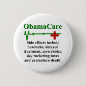 ObamaCare Nebenwirkungen Button (Vorderseite)