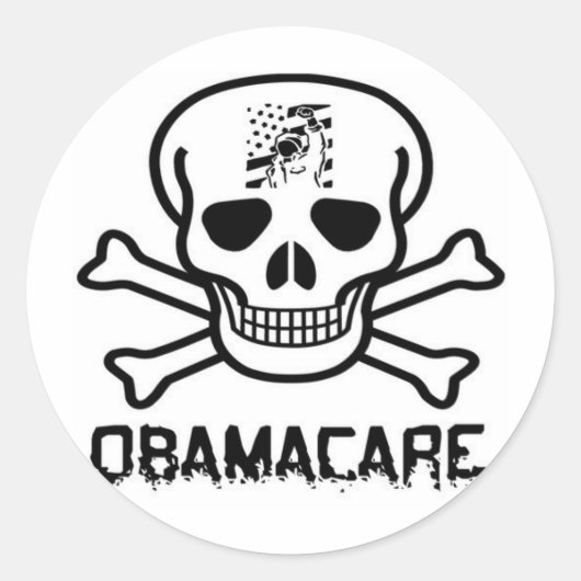 Obamacare Runder Aufkleber (Vorderseite)