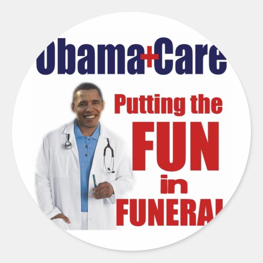 ObamaCare Runder Aufkleber (Vorderseite)