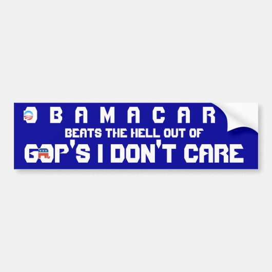OBAMACARE V. GOP DO NICHT SORGFALT AUTOAUFKLEBER (Vorne)