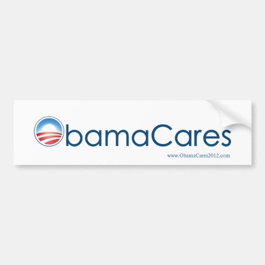 ObamaCares Autoaufkleber (blau auf Weiß) (Vorne)