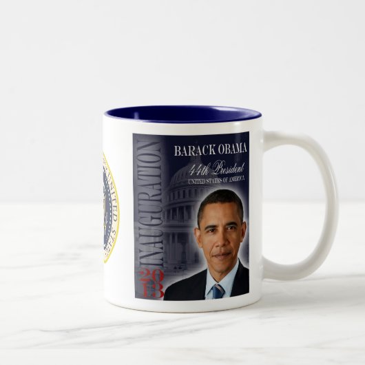 Obamaeinweihungs-GedenkTasse 2013 Zweifarbige Tasse (Rechts)