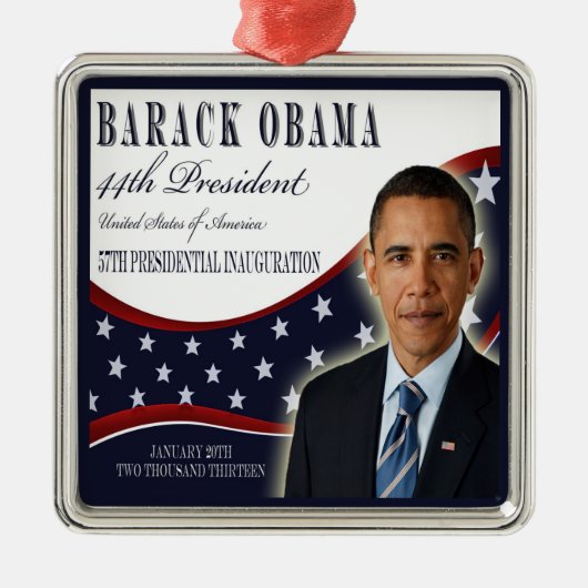 Obamaeinweihungs-sammelbare Verzierung 2013 Silbernes Ornament (Vorne)