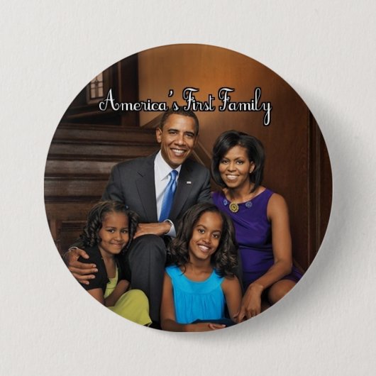OBAMAfamilien-PORTRÄT 2012 Button (Vorderseite)