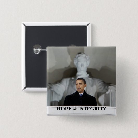 OBAMAhoffnungs-U. -INTEGRITÄTS-BUTTON Button (Vorne & Hinten)