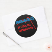 Obamanomics - Er hat gelogen und ist gestorben Runder Aufkleber (Umschlag)