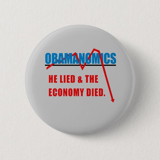 Obamanomics - er lag und die Wirtschaft starb Button (Vorderseite)