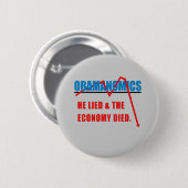 Obamanomics - er lag und die Wirtschaft starb Button (Vorne & Hinten)