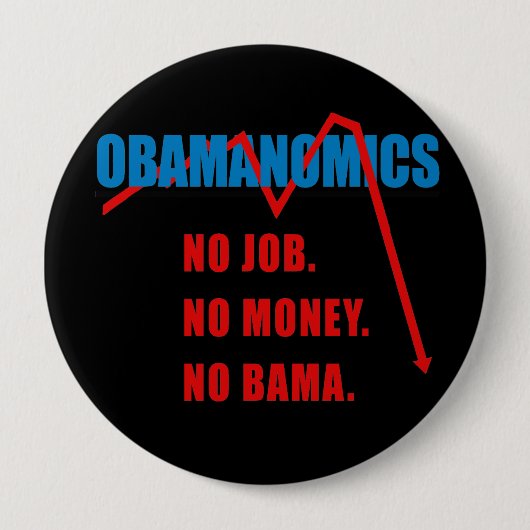 Obamanomics - kein Job. Kein Geld. Nobama Button (Vorderseite)