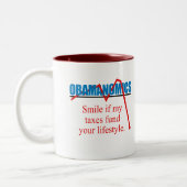 Obamanomics - Lächeln, wenn meine Steuern Ihr Zweifarbige Tasse (Links)