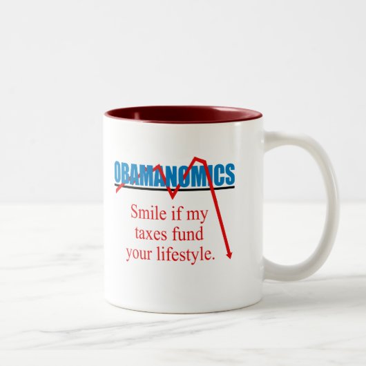 Obamanomics - Lächeln, wenn meine Steuern Ihr Zweifarbige Tasse (Rechts)