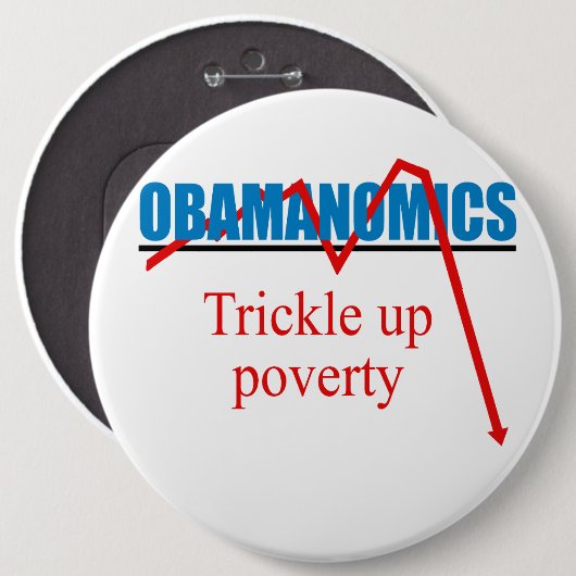 Obamanomics - Rieseln herauf Armut Button (Vorne & Hinten)