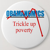Obamanomics - Rieseln herauf Armut Button (Vorderseite)