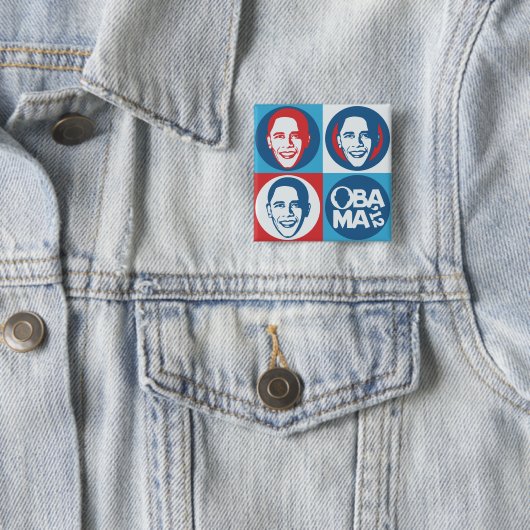 ObamaPop-Kunst-Quadrat-Knopf 2012 Button (Beispiel)