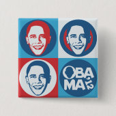 ObamaPop-Kunst-Quadrat-Knopf 2012 Button (Vorderseite)