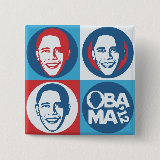 ObamaPop-Kunst-Quadrat-Knopf 2012 Button (Vorderseite)