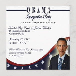 Obamas Amtseinführung 2013 Party Einladung