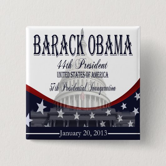 Obamas Amtseinführung 2013 - Schaltfläche Button (Vorderseite)