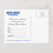 Obamas Amtseinführung Party Einladung Postkarte (Rückseite)