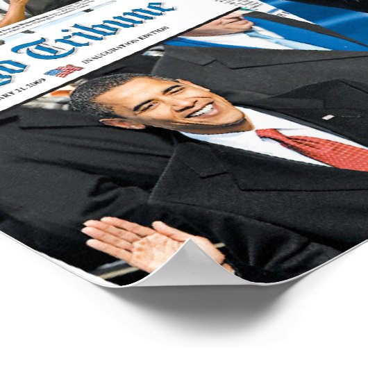 Obamas Amtseinführung Zeitungspapier Poster (Ecke)
