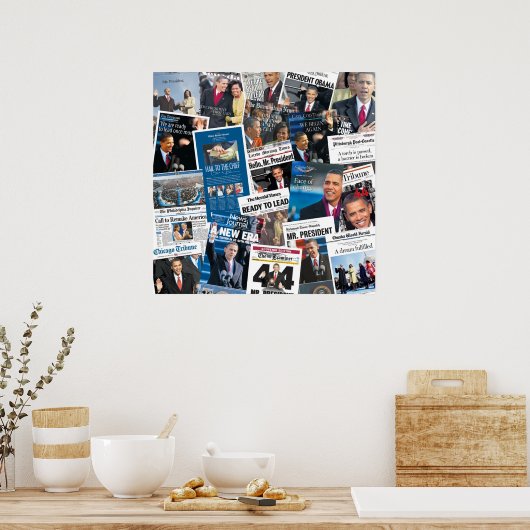 Obamas Amtseinführung Zeitungspapier Poster (Küche)