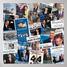 Obamas Amtseinführung Zeitungspapier Poster