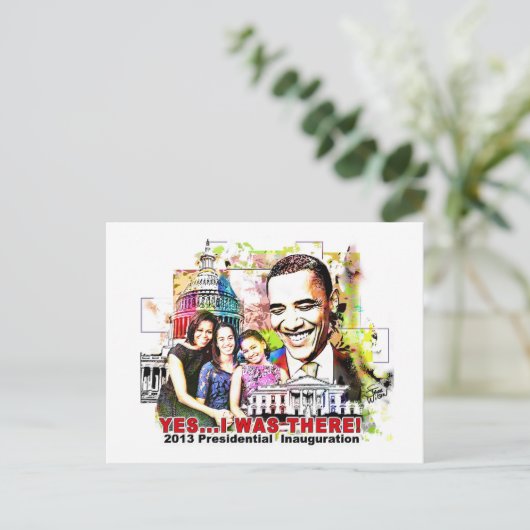 Obamas Amtskarte für die Amtseinführung des Präsid Postkarte (Stehend Vorderseite)