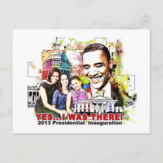 Obamas Amtskarte für die Amtseinführung des Präsid Postkarte (Vorderseite)